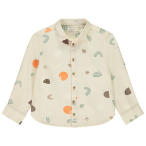 Lange mouwen overhemd van stof met arty print voor jongens 