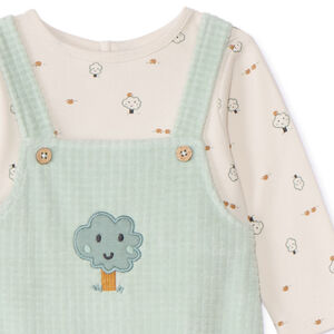 Pyjama met 2-in-1 bi-materiaal effect en namaak tuinbroek voor babyjongens 