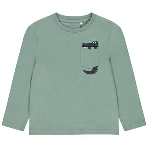 T-shirt manches longues à poche printée animal pour garçon 