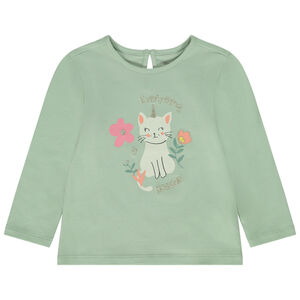 T-shirt manches longues print chat-licorne pour bébé fille 