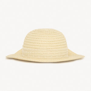 Chapeau de paille avec gros nœud fantaisie pour bébé fille 