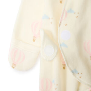 Pyjama in fluweel met luchtballonprint voor premature meisjes 