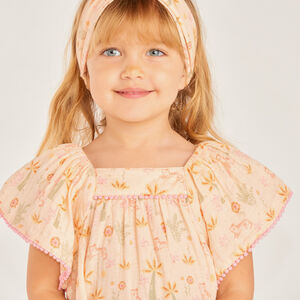 2-delige set met jurk + hoofdband met fantasieprint voor babymeisje 