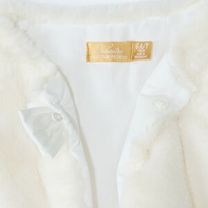 Vest in bolérostijl met gewatteerd namaakbont en lintknoop voor meisjes 