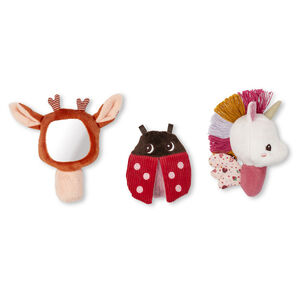 Set de 3 hochets en tissu Lena la licorne 