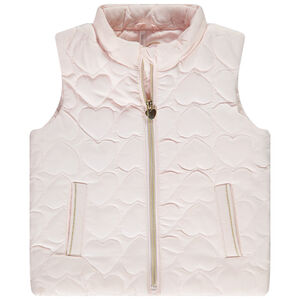 Doudoune sans manches matelassée cœurs pour bébé fille 