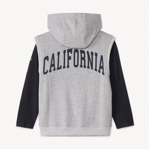 Ensemble sweat molleton sans manches + t-shirt uni garçon 