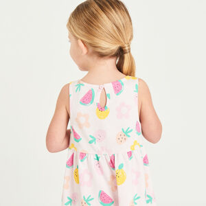 Zonder mouwen meisjesjurk met fantasyprint 