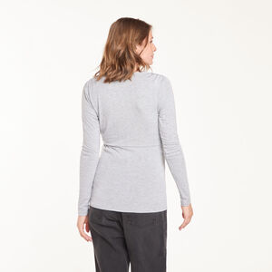 T-shirt met lange mouwen, V-hals voor borstvoeding en zwangerschap 