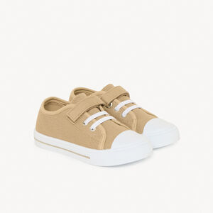 Lage canvas sneakers met elastische veters en klittenband voor babyjongen 