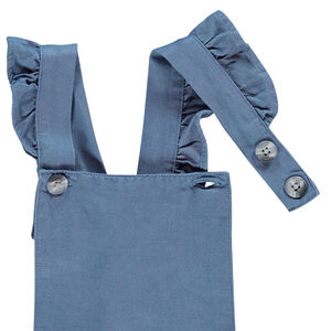 Blauwe korte salopette in lyocell voor meisjes 