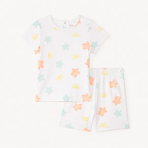 Korte pyjama set van 2 stuks met schildpadprint voor babyjongen 