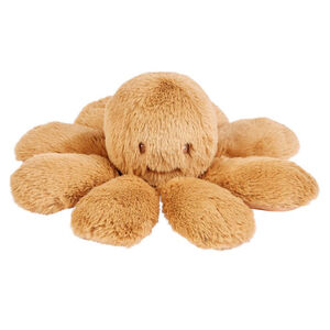 Pieuvre hochet à poils longs Beige Ambré 