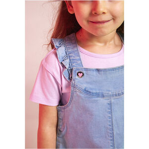 Overgooier jurk in denim met hartenknoppen voor meisjes 