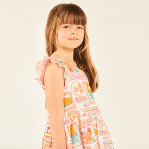 Robe sans manches imprimé exotique fille 