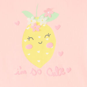 T-shirt met spaghettibandjes met citroenenprint voor meisje 