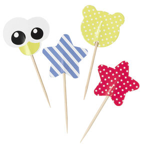 Set van 10 houten verjaardagstaafjes met draak 