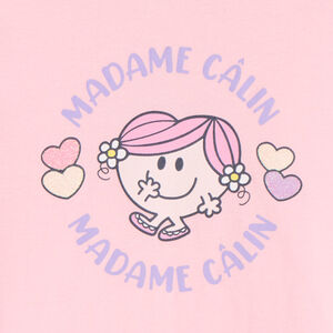 T-shirt met lange mouwen en Madame Câlin-print voor meisjes roze 
