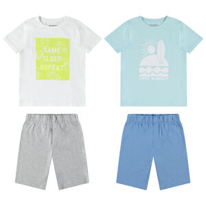 Set pyjama 2 pièces x2 t-shirt + short fantaisie garçon 