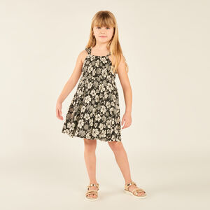 Schouderbandjurk met volantjes en exotische bloemenprint voor meisjes 