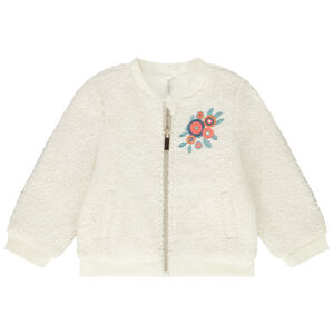 Veste en sherpa avec broderies pour bébé fille 