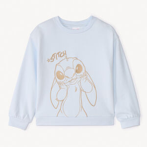 Oversized geborduurd fleece sweatshirt Stitch Disney voor meisjes 