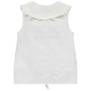 Chemisier en broderie anglaise col claudine fille 