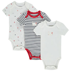 Set van 3 korte mouwen bodies met kat voor baby meisje 