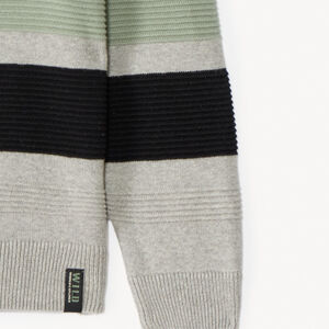 Pull à col châle en tricot rayé garçon 