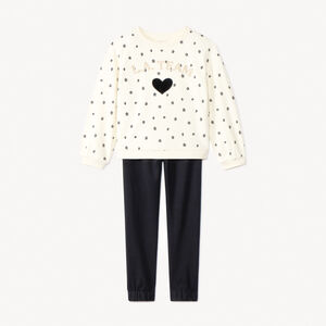 Joggingset in fleece met bloemenprint voor meisjes 