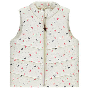 Doudoune sans manches imprimé fleuri pour bébé fille 