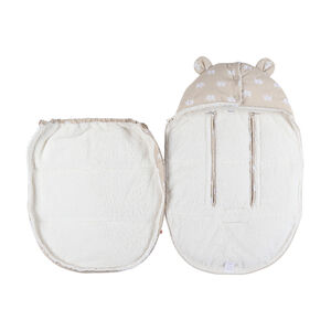 Chancelière déperlante 0-6M imprimé éléphants beige 