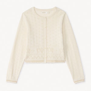 Gilet manches longues en tricot fantaisie pour fille 