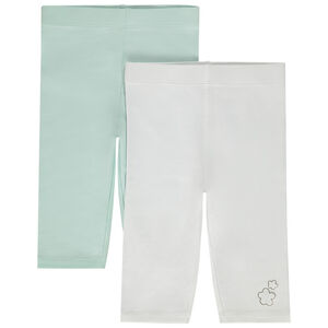 Set van 2 effen corsaires met glitter bloemenprint voor baby meisje 
