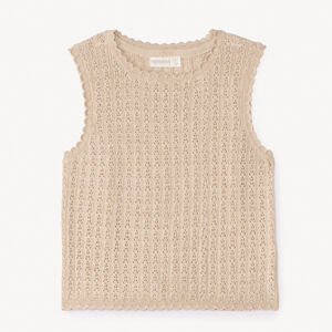 Pull sans manches en tricot fantaisie pour fille 