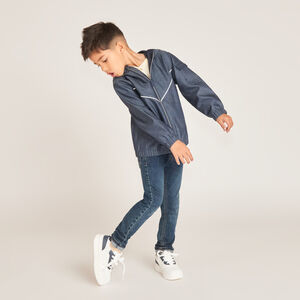 Windjack in effen fancy stof voor jongens 