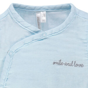 Body manches courtes en coton à inscription brodée 