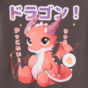 T-shirt met lange mouwen, met kawaii-draakprint, voor babyjongens 