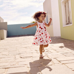 Mouwloze jurk met bloemenprint voor baby meisje 