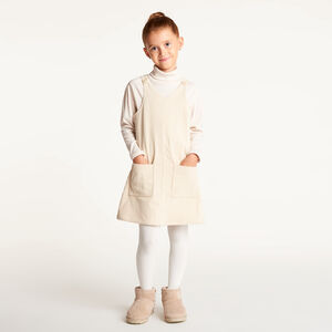 Robe salopette fille en velours côtelé 