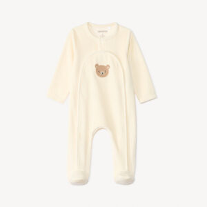 Velours slaapzak met berenpatch voor baby's 