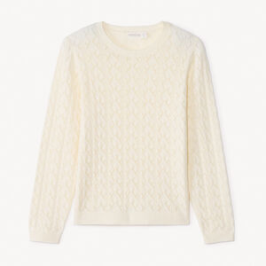 Pull en tricot ajouré uni pour fille 