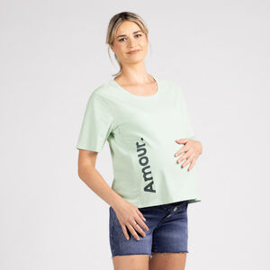 T-shirt met korte mouwen voor zwangerschap en borstvoeding met print Hart 