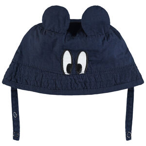 Zonnehoedje van canvas met de oortjes en ogen van Disney Mickey 