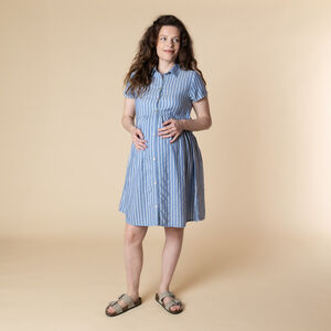 Zwangerschaps- en borstvoedingsblouse met streepjes 