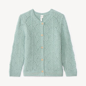Gebreide meisjes vest met fantasiedetails 