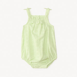 Korte jumpsuit in fantasie Engelse borduur voor meisjesbaby. 