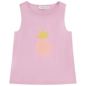 Débardeur en jersey print fantaisie en crochet fille 