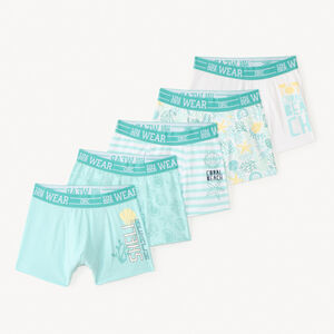 Set van 5 boxers met schelpdesign voor jongens 