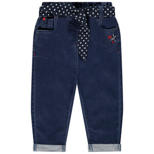 Jeans met riem en borduurwerk voor baby meisjes 